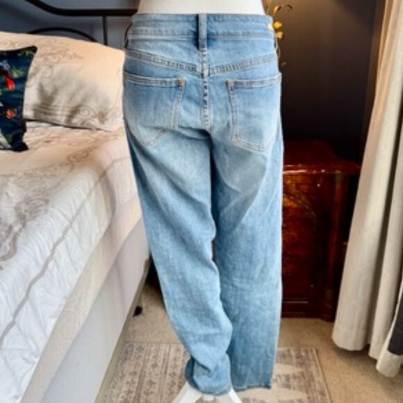 Pilcro Anthropologie Slim Boyfriend Light Wash Gold Embroidered Jeans - Picture 8 of 16